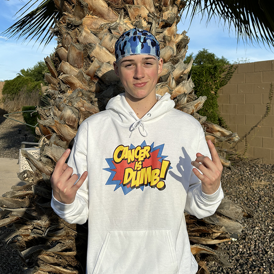 Cancer Is Dumb Hoodie - White